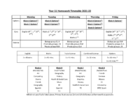 Year 11 Homework Timetable 2021-2022