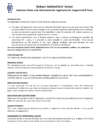 BHGS Guidance Notes and Information for Support Staff Posts