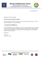 GCSE Certificate collection letter